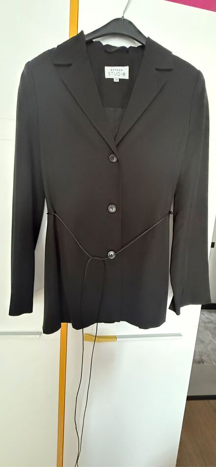 Siyah Kuşaklı Blazer Ceket