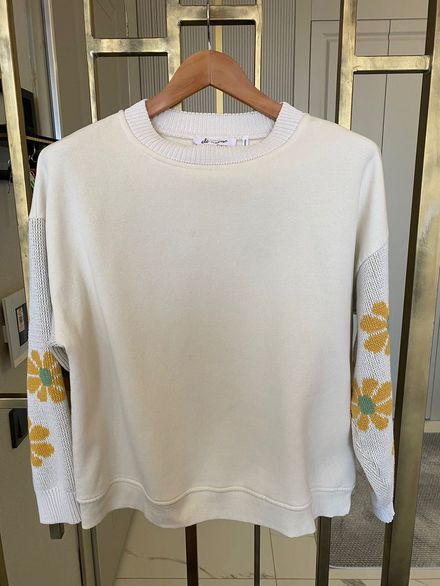 KOTON Krem Çiçek Desenli Sweatshirt
