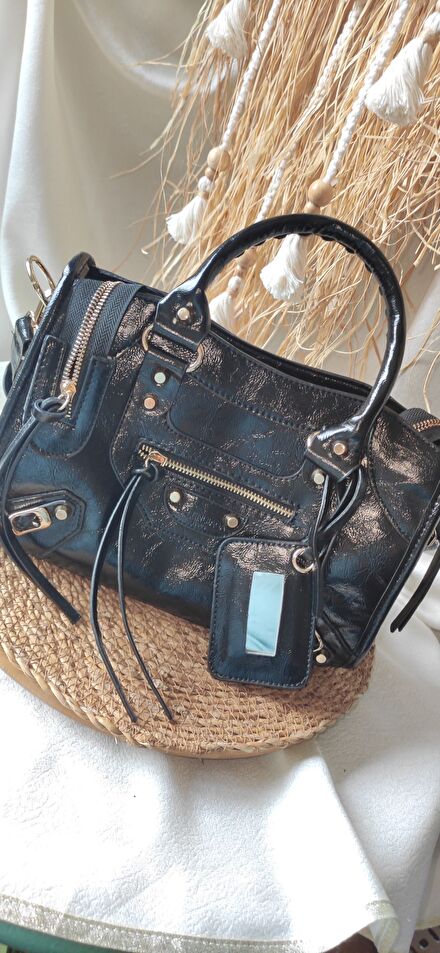 Balenciaga City Model Siyah Rugan Çanta