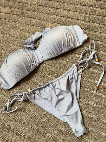 Bebek Mavisi Büzgülü Bikini Takımı