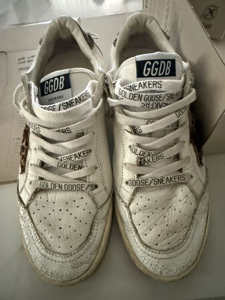 Golden Goose Beyaz Leopar Sneaker Orjina