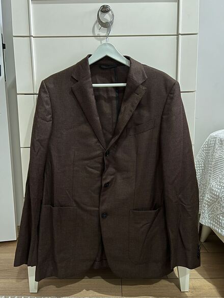 Kahverengi Desenli Blazer Ceket Erkek