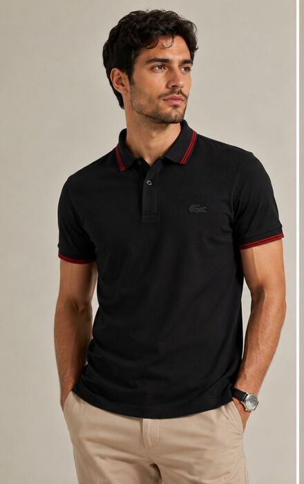 Lacoste Siyah Polo Yaka Erkek Tişört