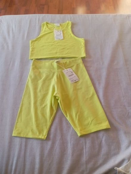 Zara Neon Yeşil Atlet ve Şort Takım