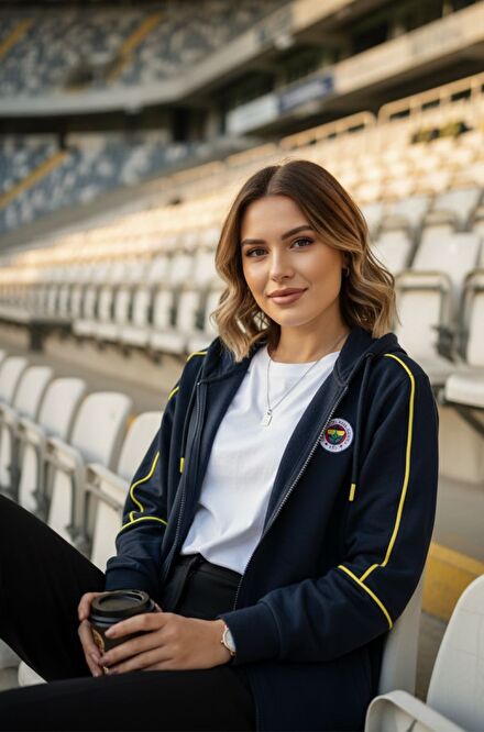 Fenerbahçe Kapüşonlu Fermuarlı Ceket