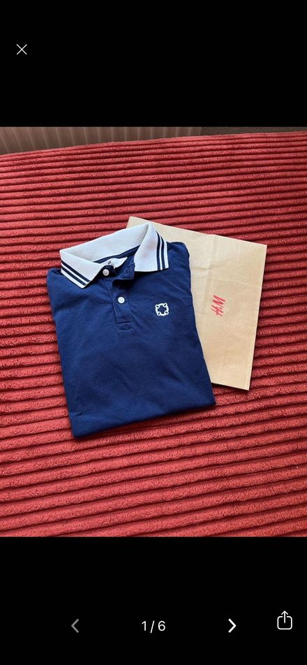 H&M Lacivert Polo Yaka Tişört