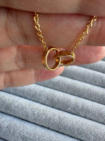 Cartier kolye Love Çift Halka Kolye