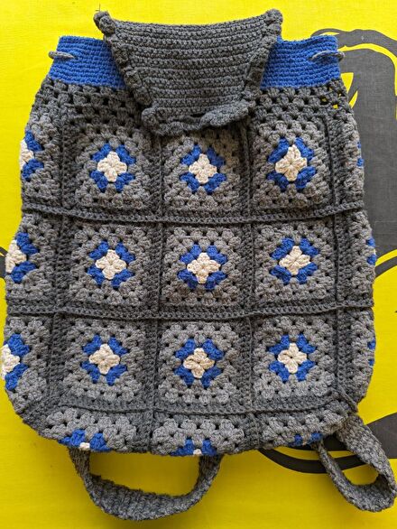 El Yapımı Granny Kare Sırt Ve El Çantası