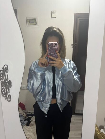 Zara parlak bomber ceket