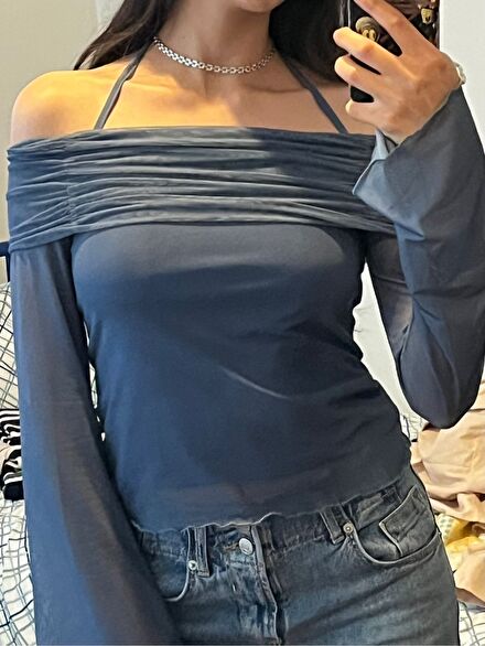 omzu açık mavi bluz