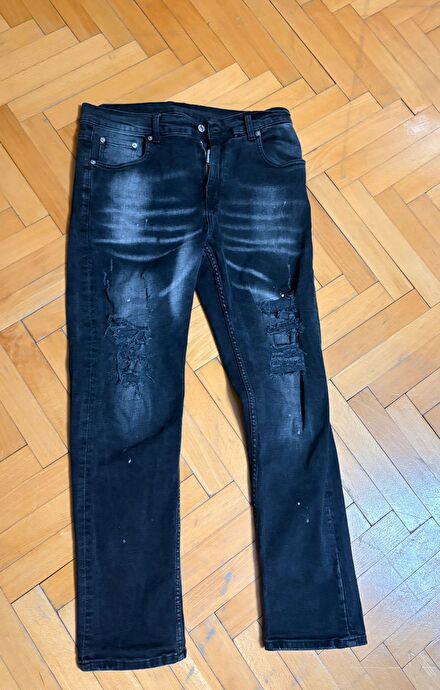 Dsquared2 Siyah Yırtık Kot Pantolon