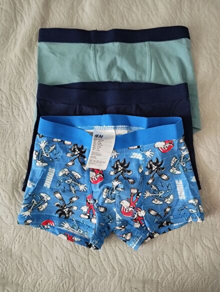 H&M Sonic Desenli Boxer 3'lü Paket