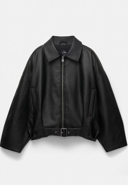 Pull & Bear Siyah Deri Ceket