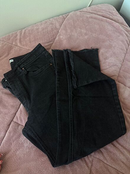 Mango eskitilmiş siyah Kot Pantolon