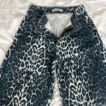 Leopar Desenli Jeans Pantolon
